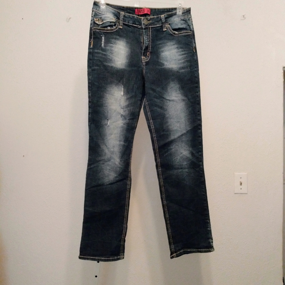 Zinadi 16 Blue Boot Cut Faded Denim Jeans sz 16